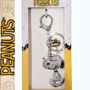 LA Rocks Peanuts Snoopy & Woodstock Clip On Bag Chsrm/Keychain